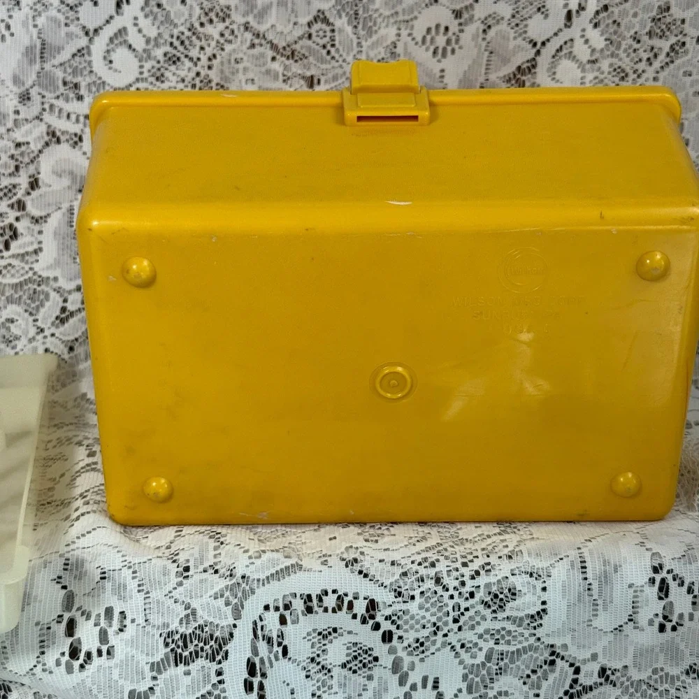 Vintage Wilson Mfg Corp Yellow Plastic Sewing Box Organizer Tray Made in USA